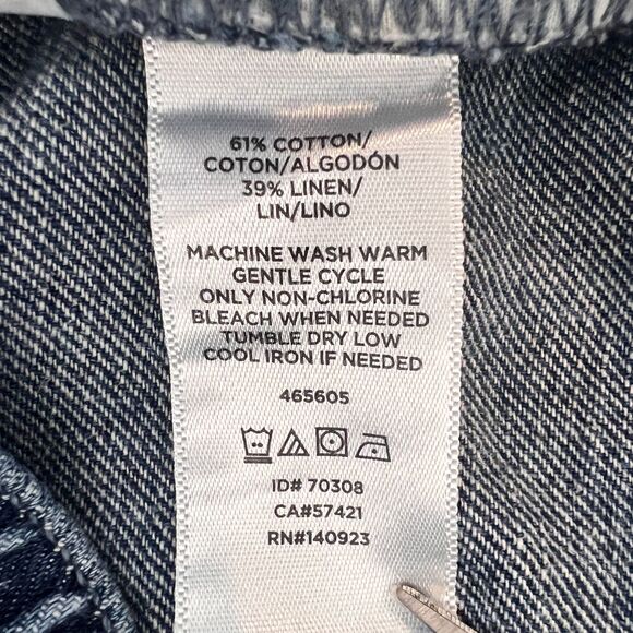 LOFT Women's Dark Denim Cotton Linen Blend Pull On Shorts Size 26 / 2 - Picture 5 of 11